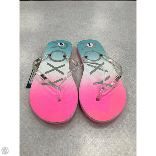 Sandals Flip Flops By Roxy In Multi-colored, Size: 8