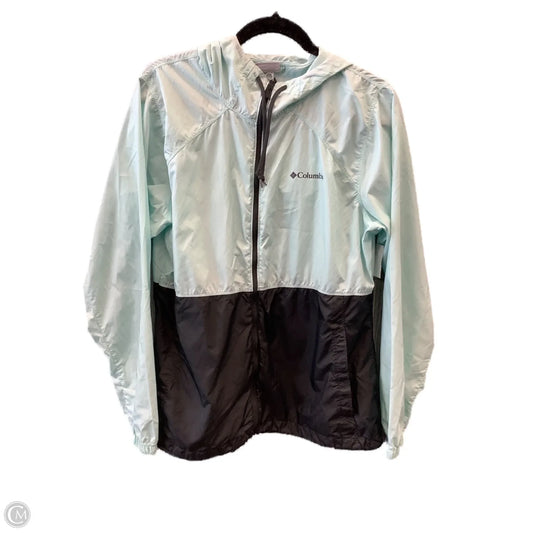 Jacket Windbreaker By Columbia In Black & Blue, Size: L