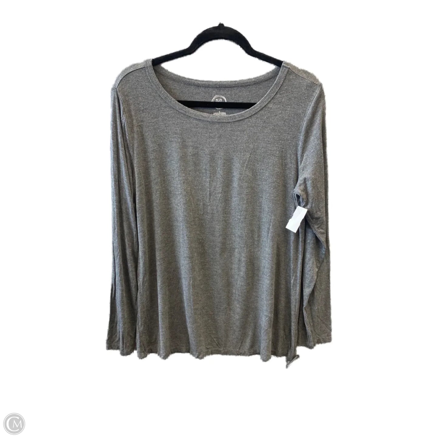 Top Long Sleeve Basic By Maurices In Grey, Size: L