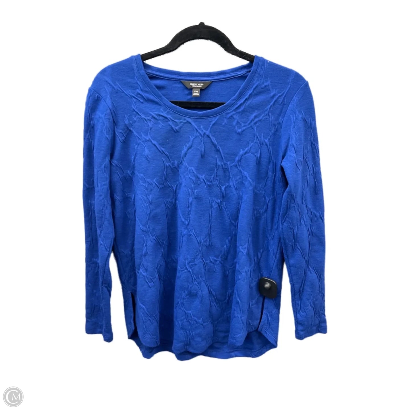 Top Long Sleeve By Simply Vera In Blue, Size: Mp