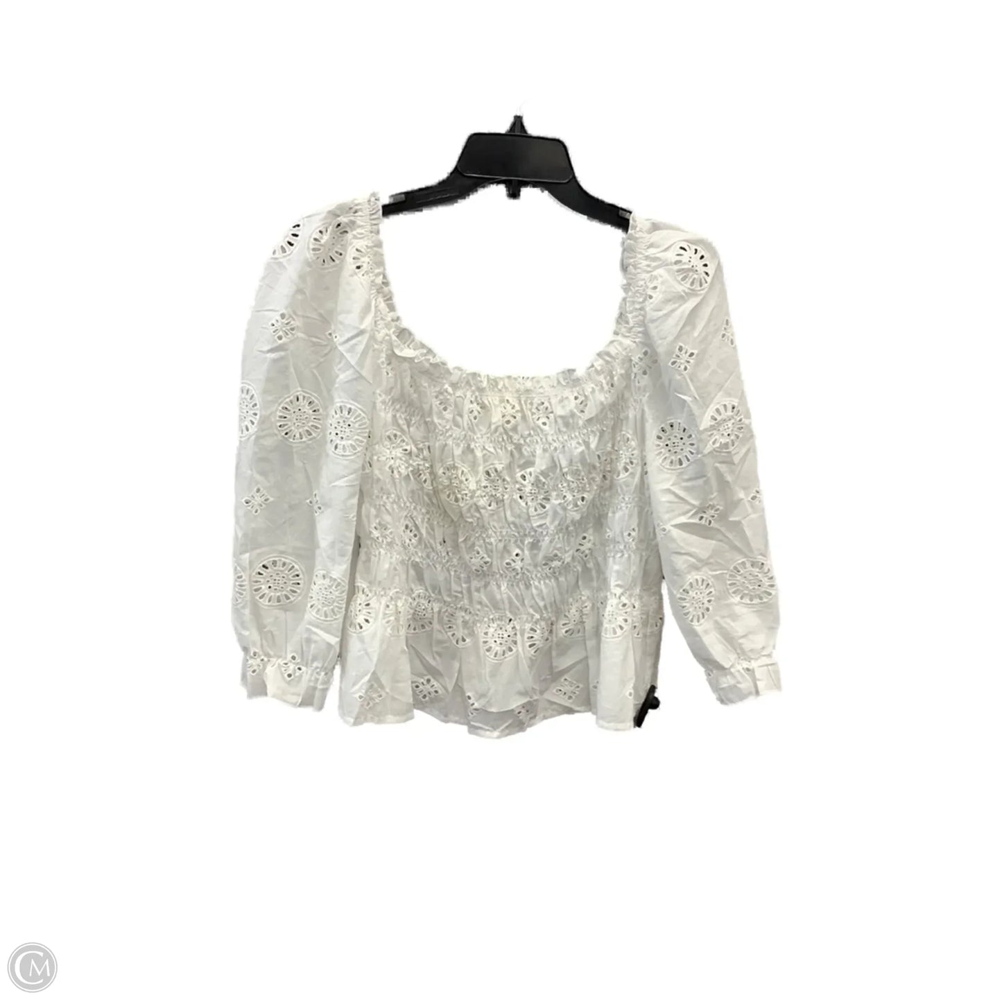 Top Long Sleeve By Adiva In White, Size: L