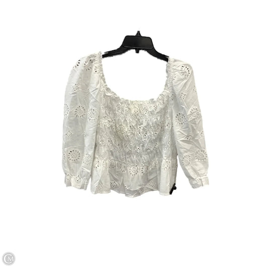 Top Long Sleeve By Adiva In White, Size: L