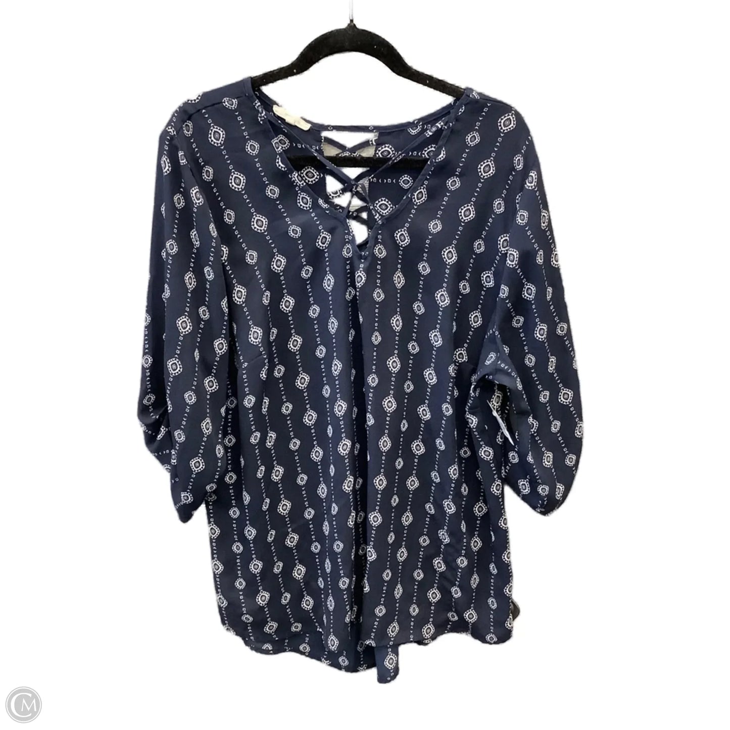 Top Long Sleeve By Maurices In Blue, Size: 2x