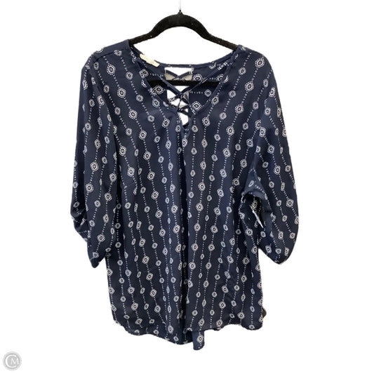 Top Long Sleeve By Maurices In Blue, Size: 2x