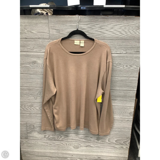 Top Long Sleeve Basic By Falls Creek In Brown, Size: 3x