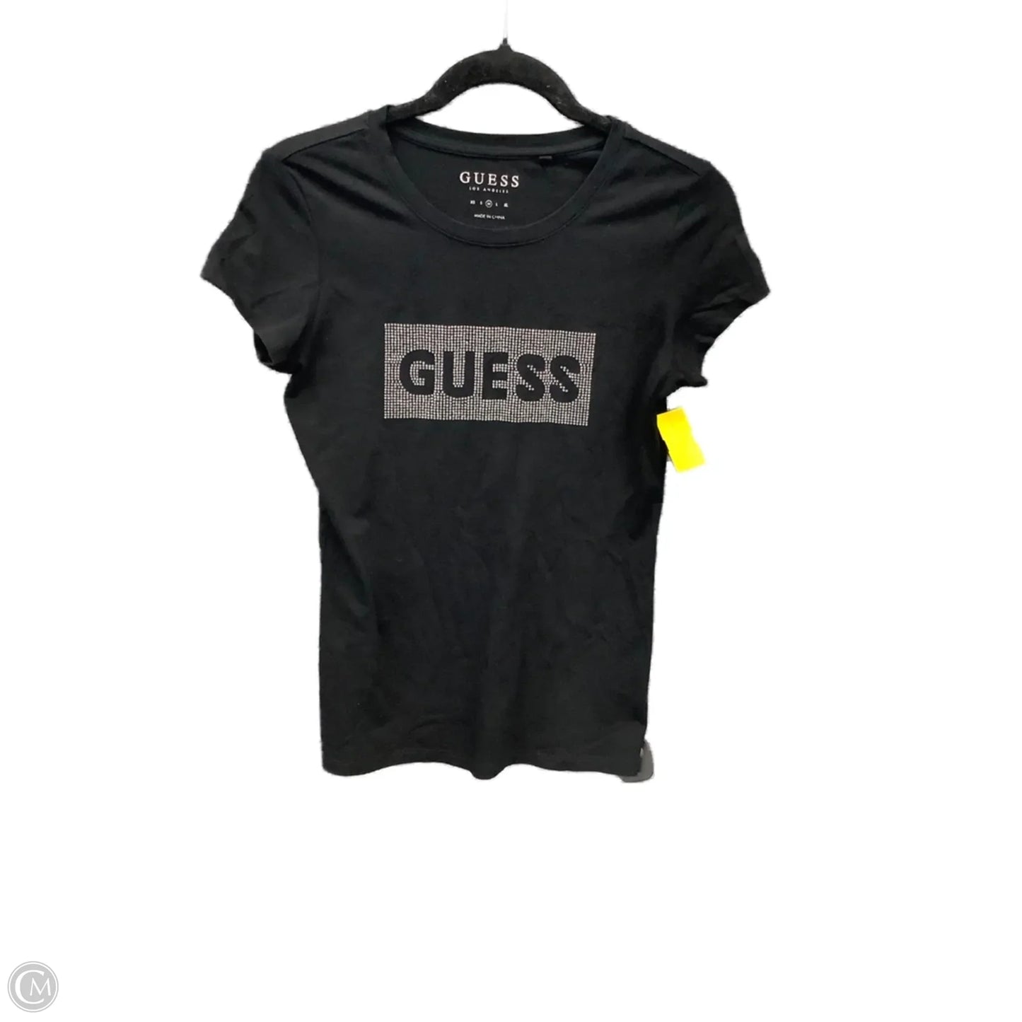 Top Short Sleeve By Guess In Black, Size: M