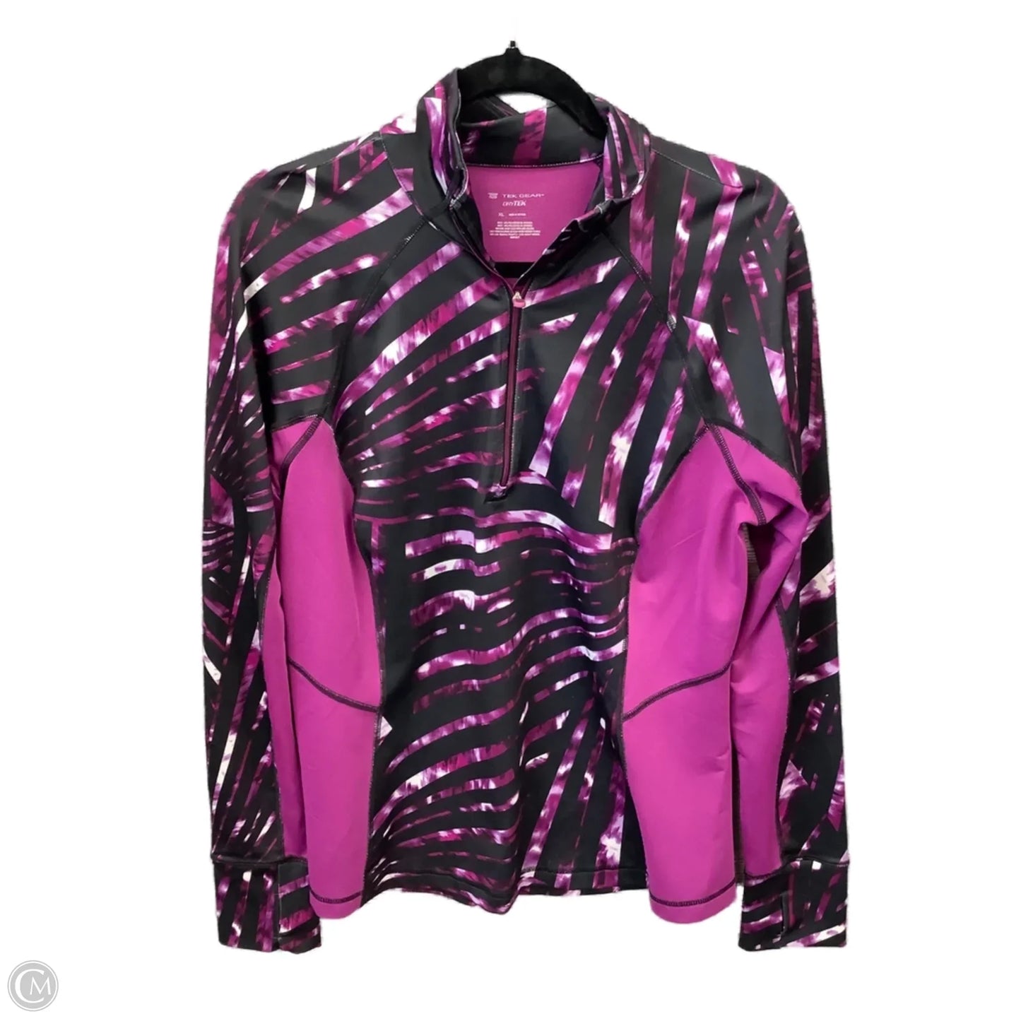 Athletic Jacket By Tek Gear In Black & Purple, Size: Xl