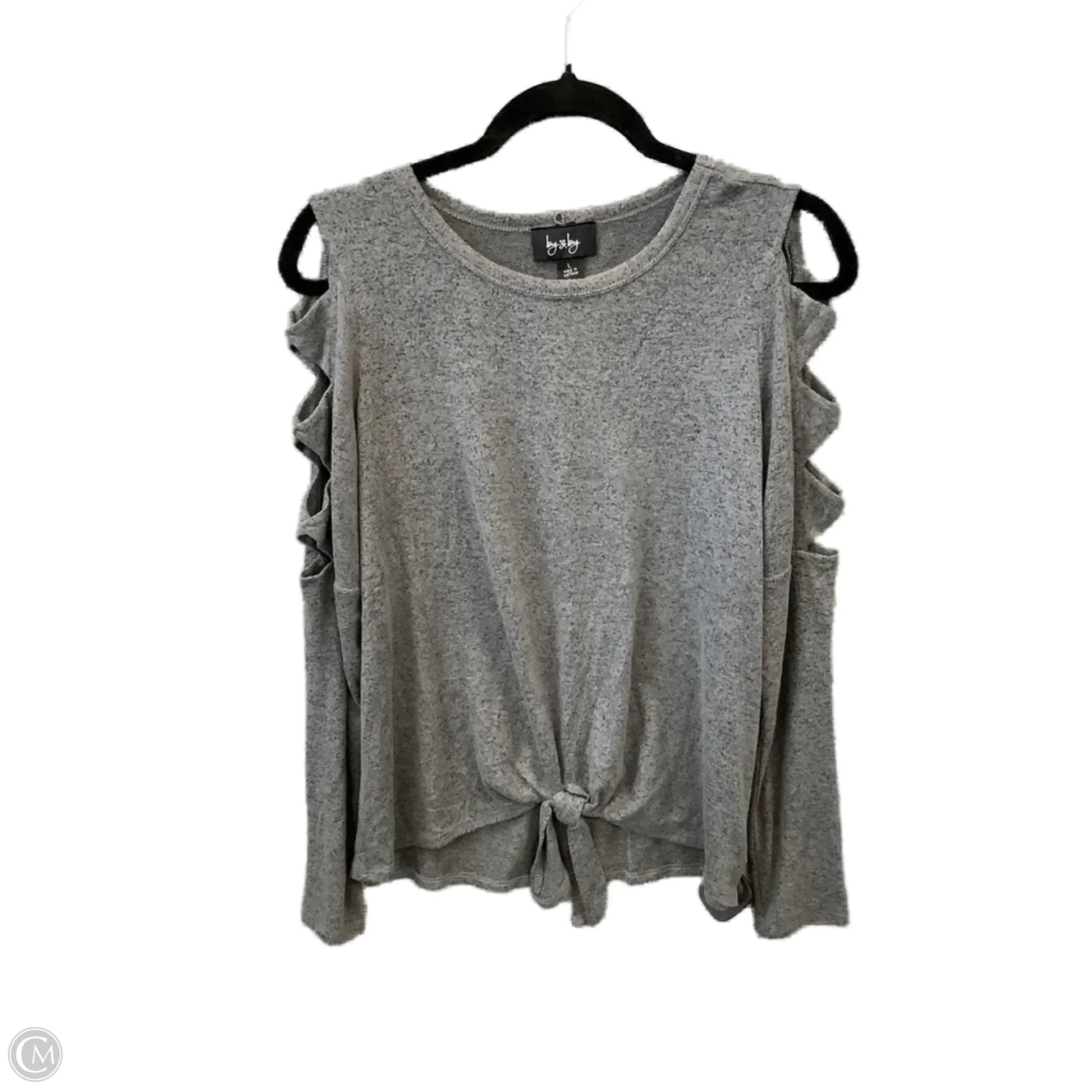 Top Long Sleeve By By & By In Grey, Size: L