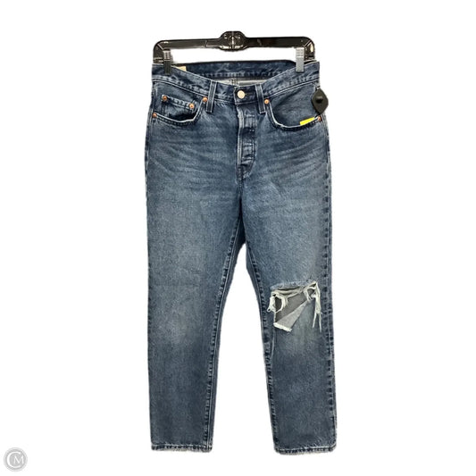 Jeans Straight By Levis In Blue Denim, Size: 8