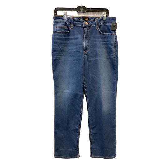 Jeans Straight By Lee In Blue Denim, Size: 14