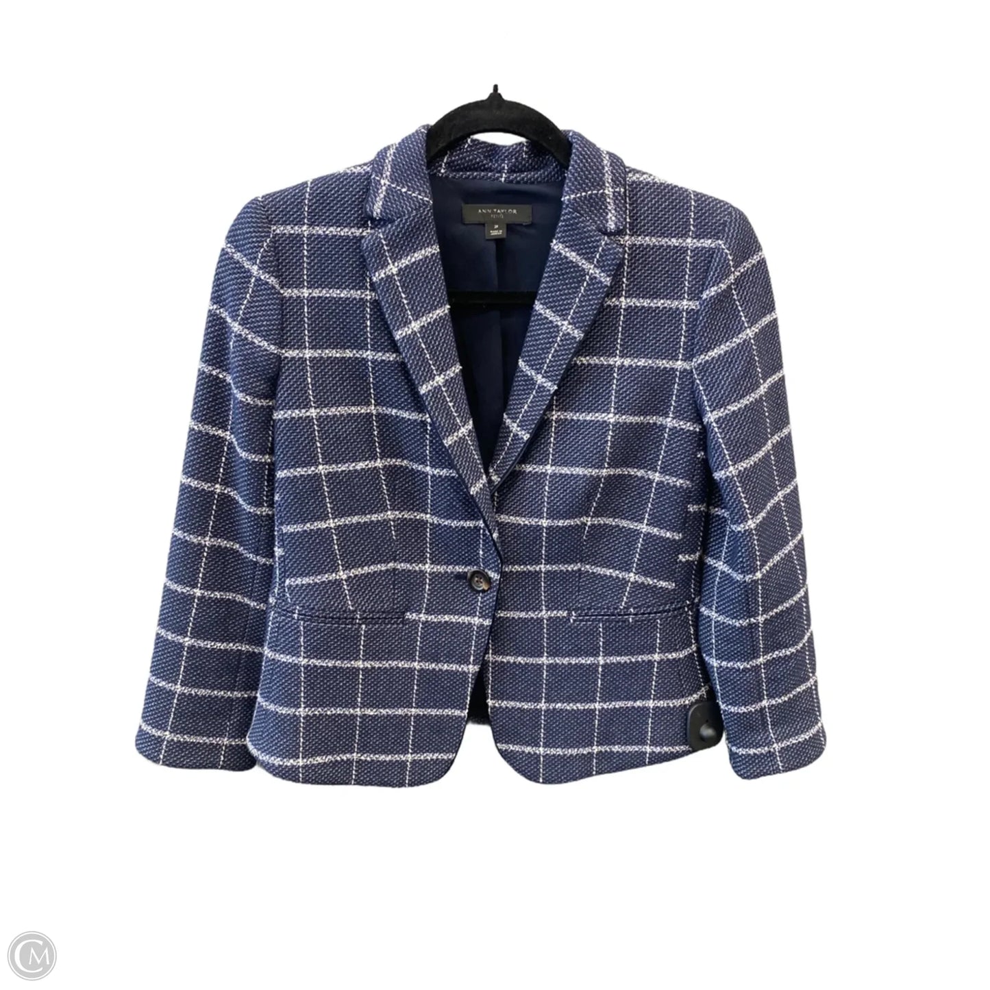 Blazer By Ann Taylor In Blue & White, Size: Xsp