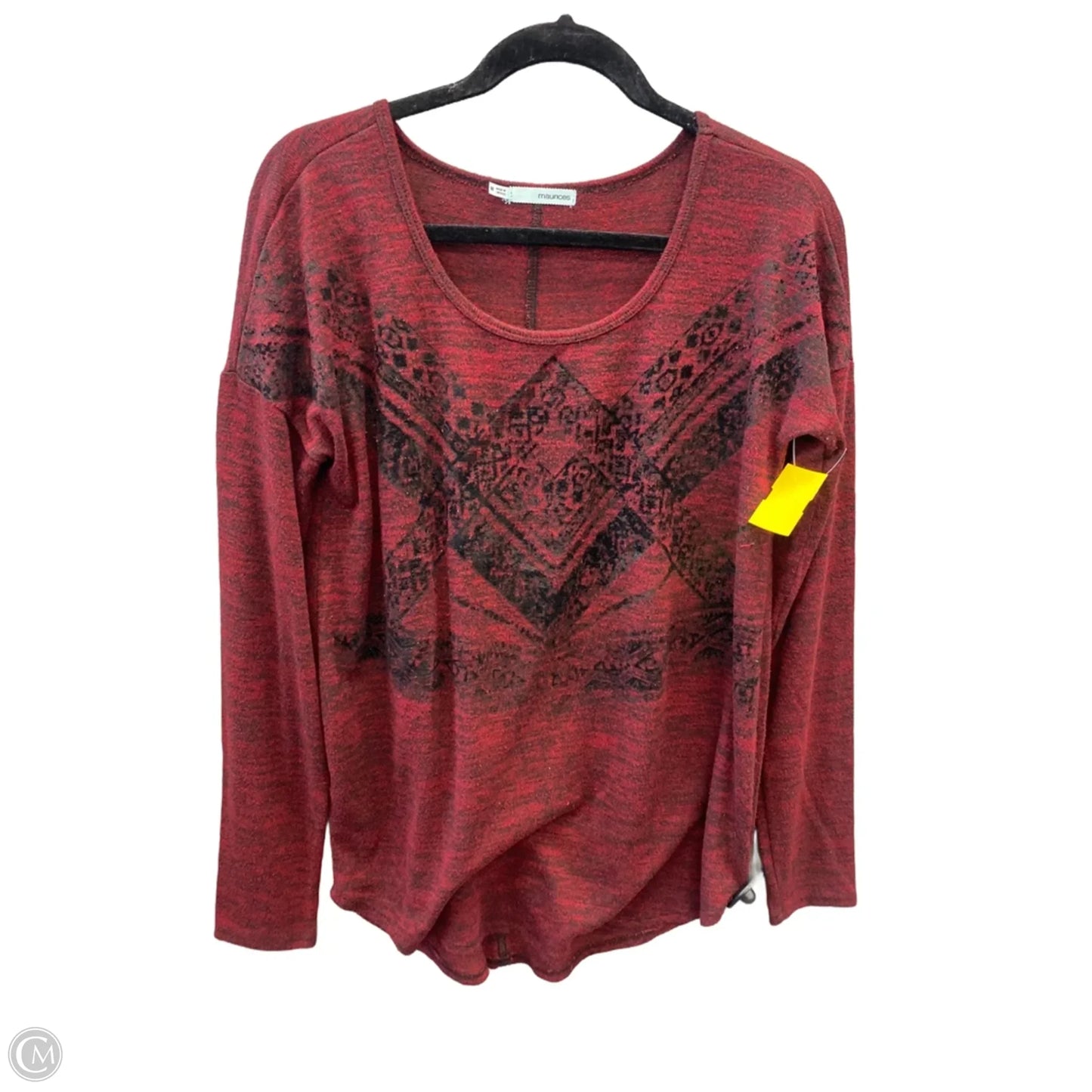 Top Long Sleeve By Maurices In Red, Size: M