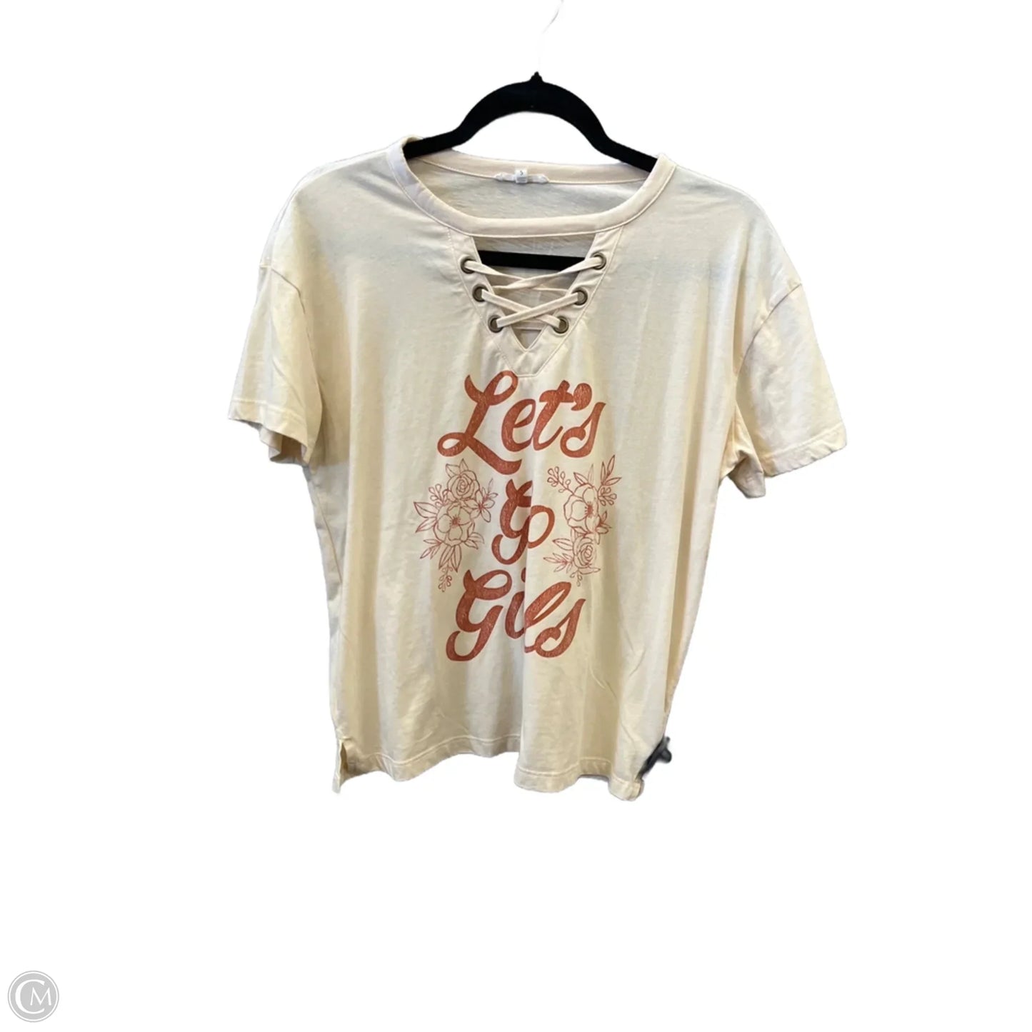 Top Short Sleeve By Maurices In Beige, Size: S