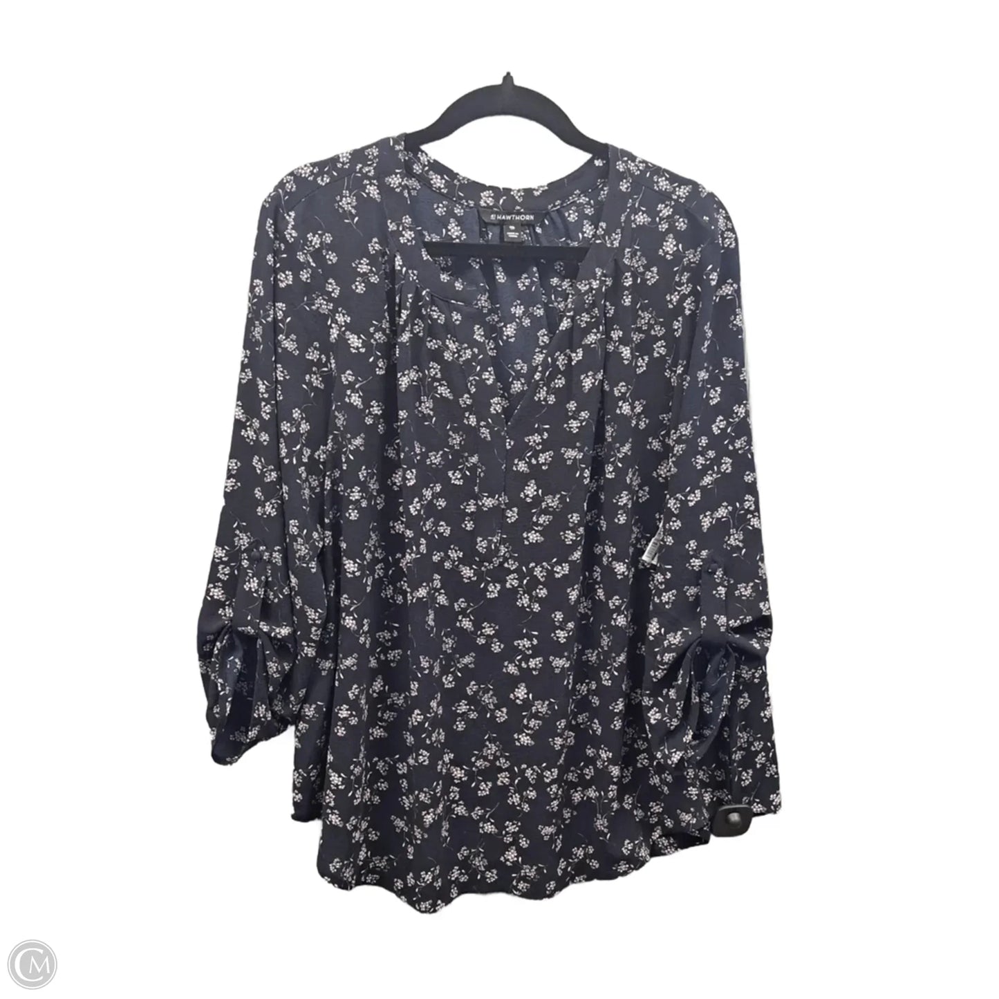 Top Long Sleeve By 41 Hawthorn In Blue, Size: Xxl