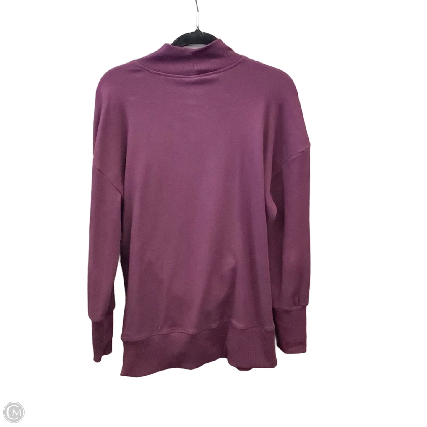 Athletic Top Long Sleeve Collar By Mta Sport In Purple, Size: M
