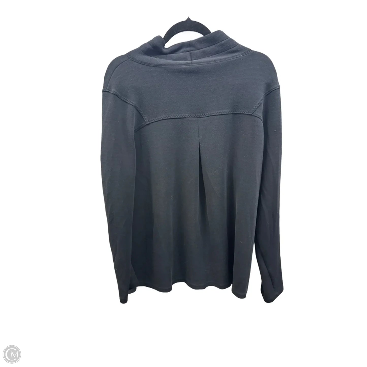 Athletic Top Long Sleeve Collar By Spanx In Black, Size: 1x