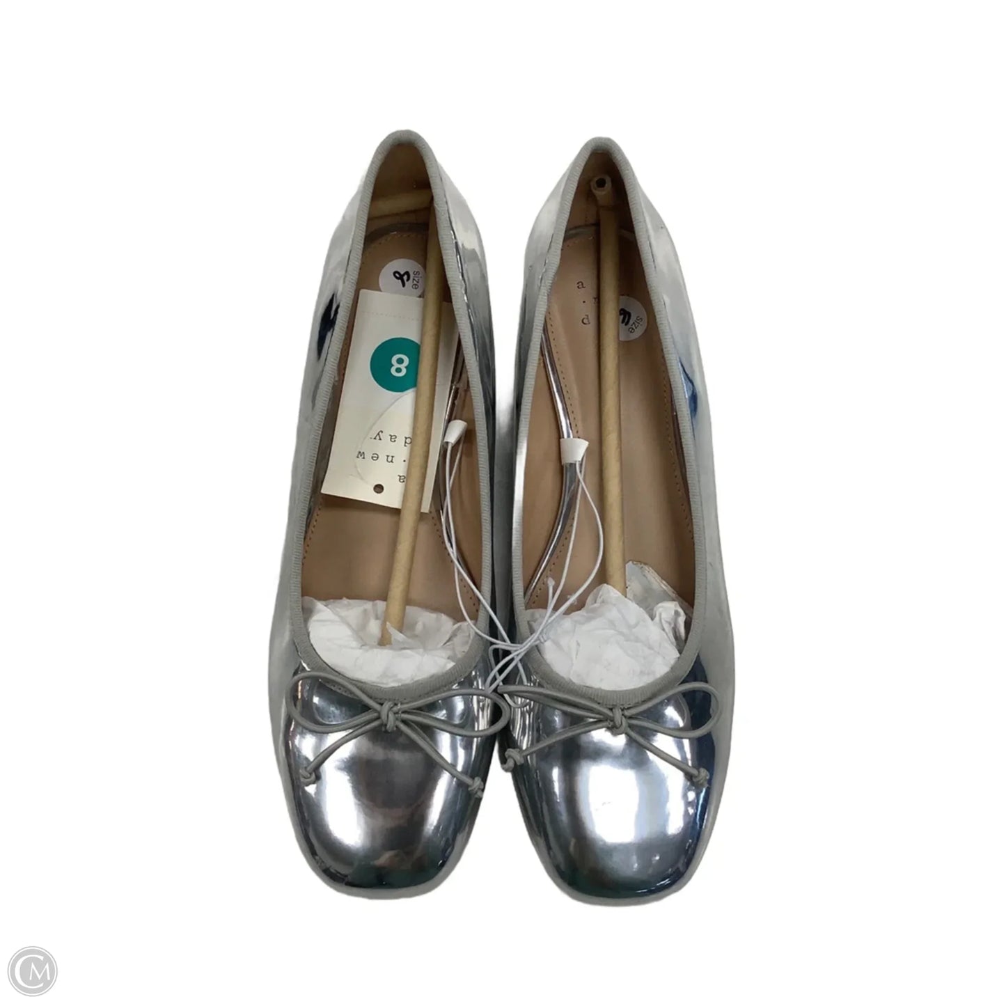 Shoes Flats By A New Day In Silver, Size: 8
