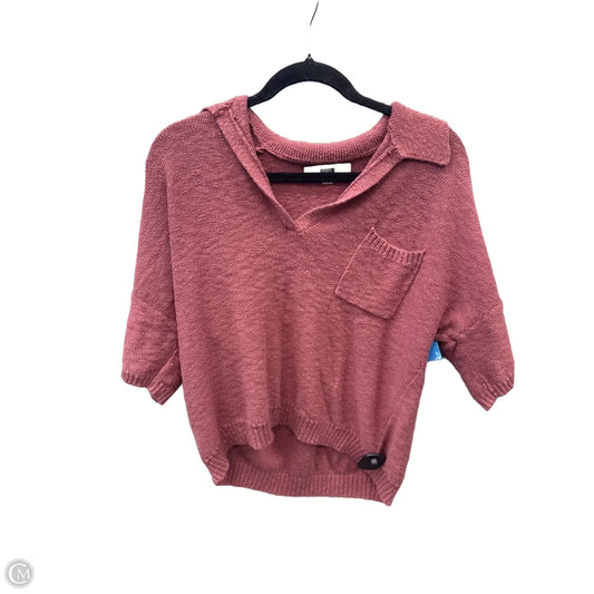 Top Short Sleeve By Loft In Pink, Size: L