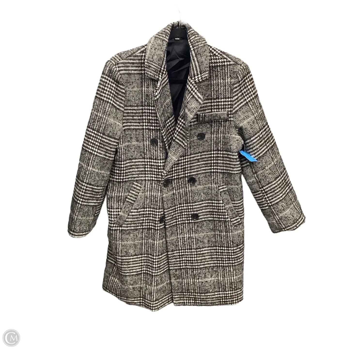 Coat Peacoat By Clothes Mentor In Plaid Pattern, Size: Xl