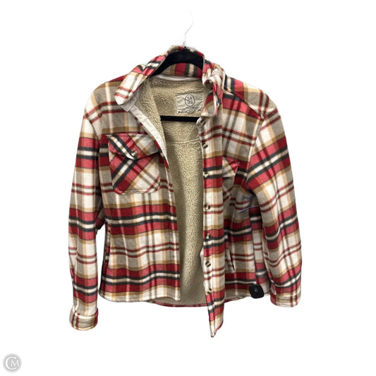 Jacket Shirt By Sage In Plaid Pattern, Size: M