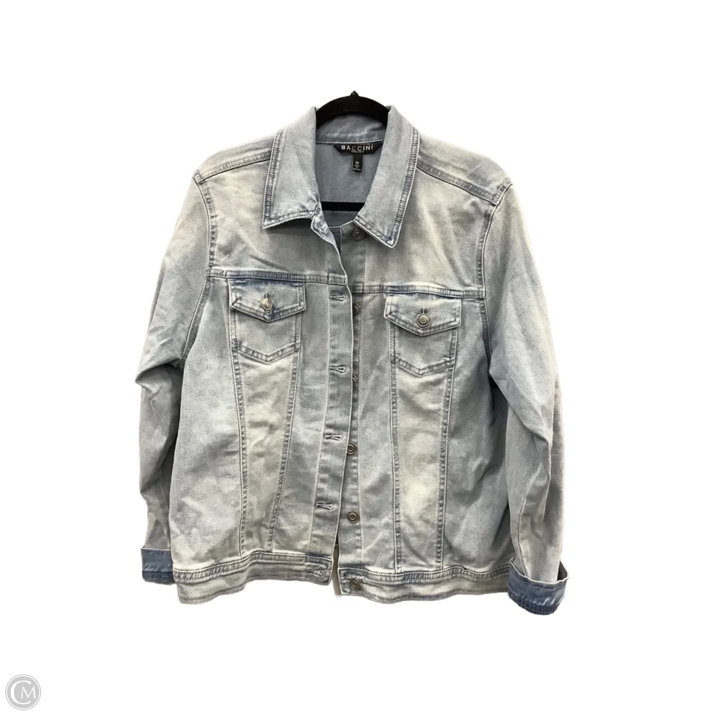 Jacket Denim By Baccini In Blue Denim, Size: 1x