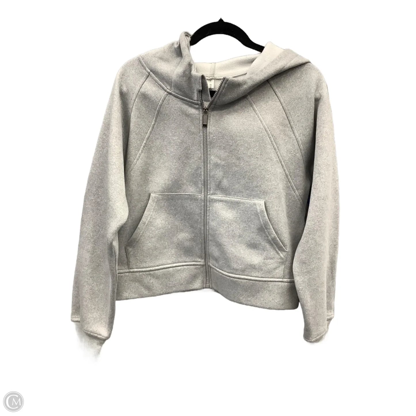 Athletic Top Long Sleeve Hoodie By Clothes Mentor In Grey, Size: M