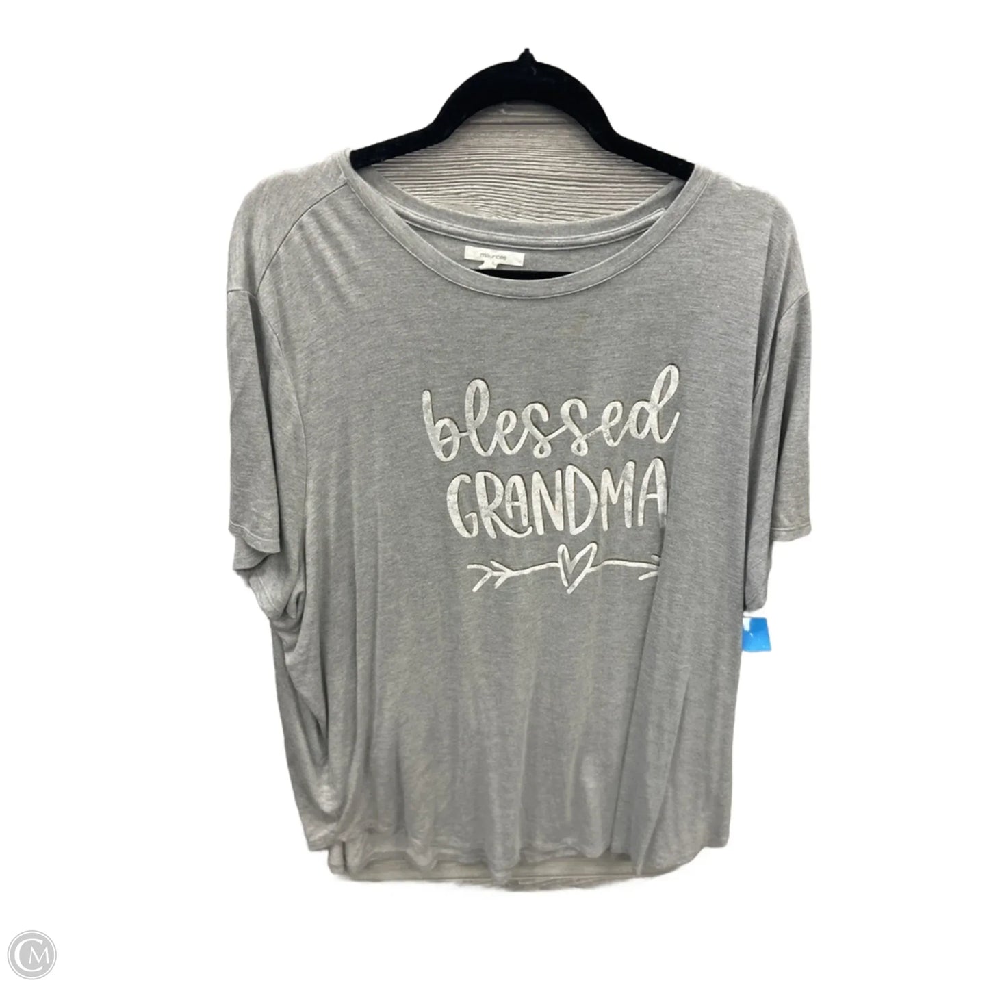 Top Short Sleeve By Maurices In Grey, Size: 3x