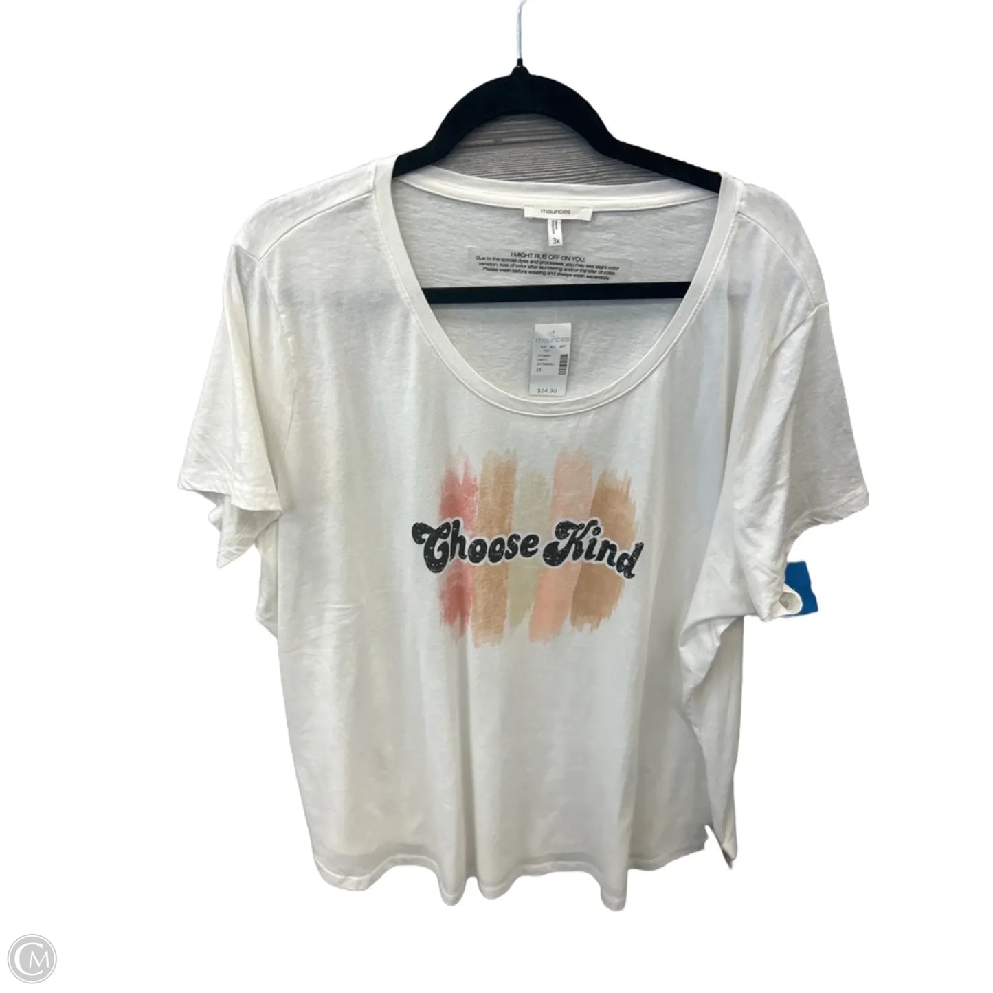 Top Short Sleeve By Maurices In White, Size: 3x