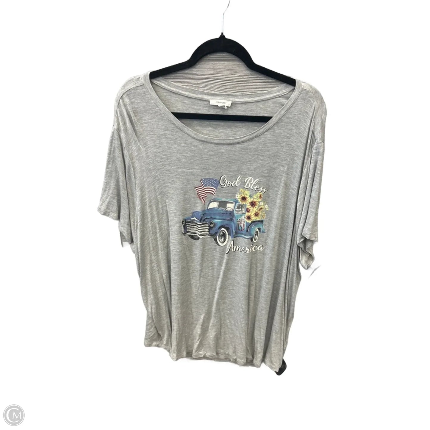 Top Short Sleeve By Maurices In Grey, Size: 3x