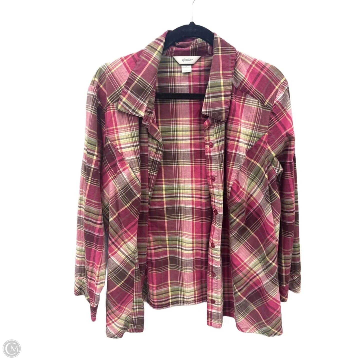Top Long Sleeve By Cj Banks In Plaid Pattern, Size: 3x