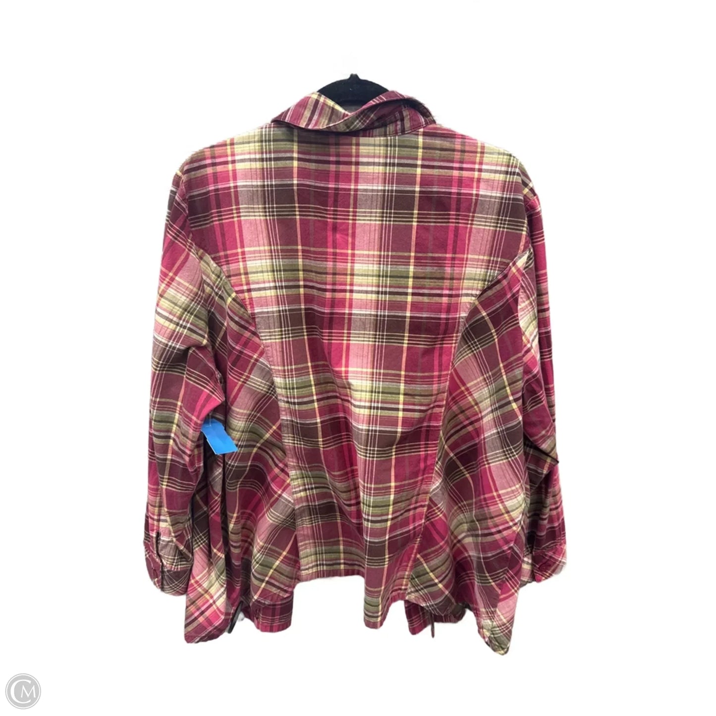 Top Long Sleeve By Cj Banks In Plaid Pattern, Size: 3x
