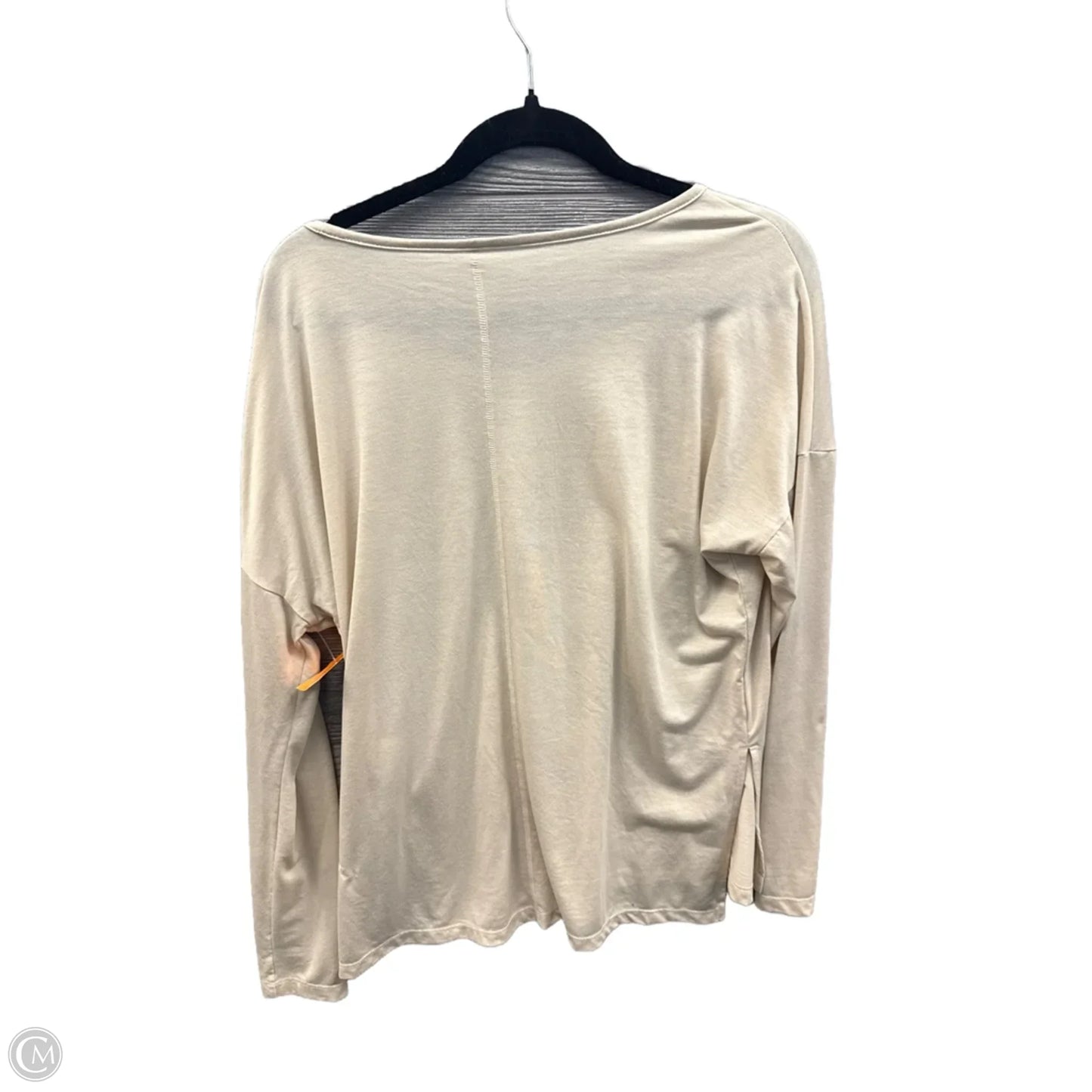 Athletic Top Long Sleeve Crewneck By Nike Apparel In Beige, Size: L