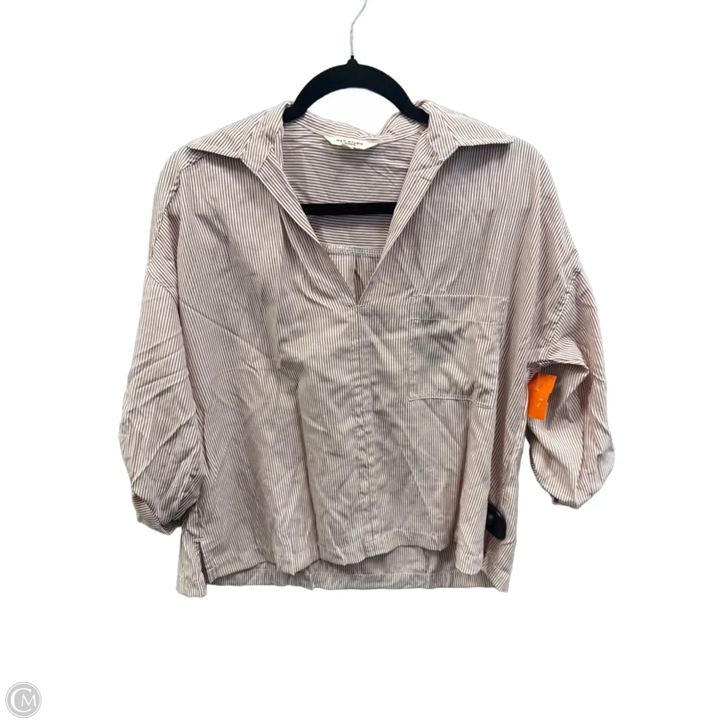 Top Long Sleeve By Max Studio In Red & White, Size: Xs