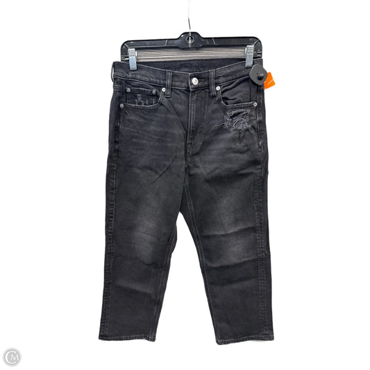 Jeans Cropped By American Eagle In Black Denim, Size: 6