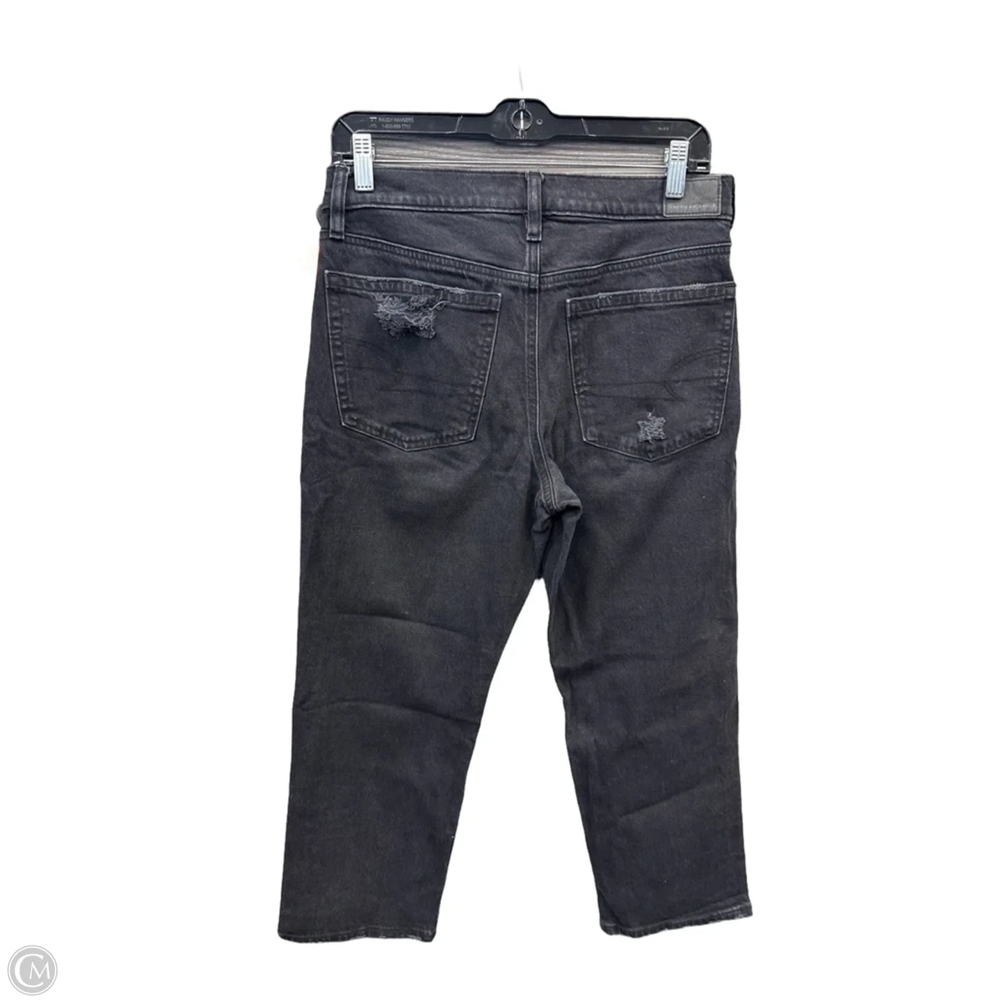 Jeans Cropped By American Eagle In Black Denim, Size: 6