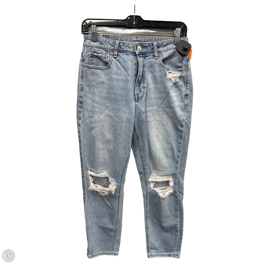 Jeans Straight By American Eagle In Blue Denim, Size: 4