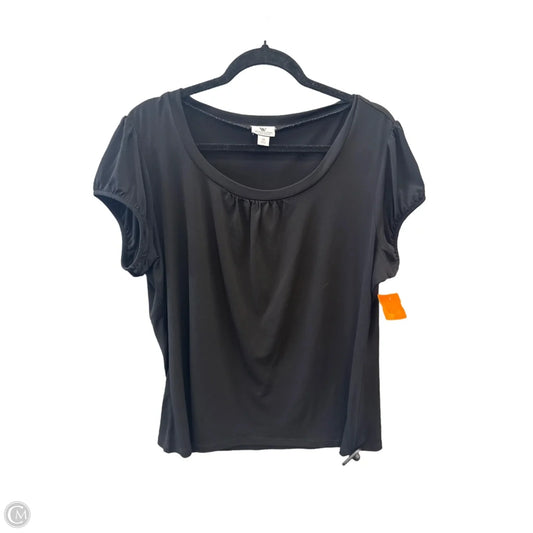 Top Short Sleeve By Worthington In Black, Size: 1x
