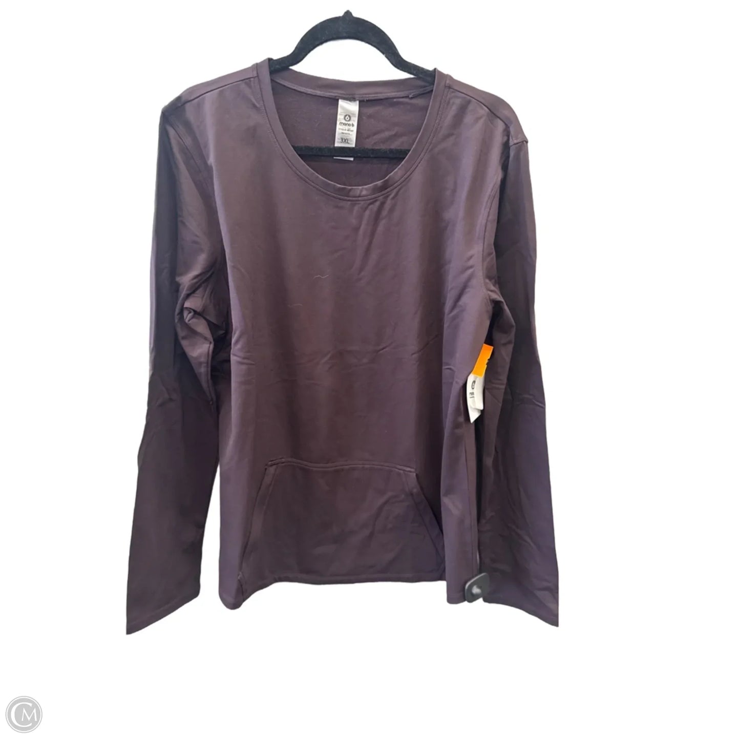 Top Long Sleeve By Mono B In Brown, Size: 3x