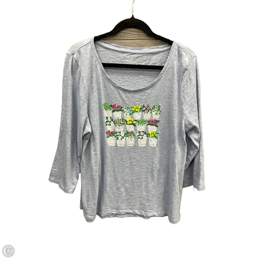 Top Long Sleeve By Talbots In Blue, Size: Xl