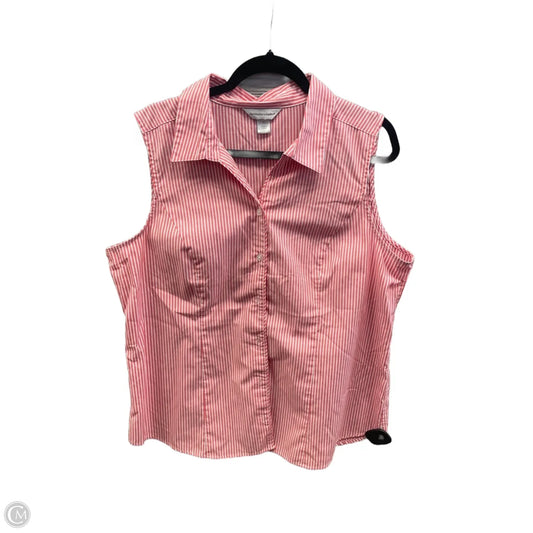Top Sleeveless By Christopher And Banks In Pink & White, Size: Xl