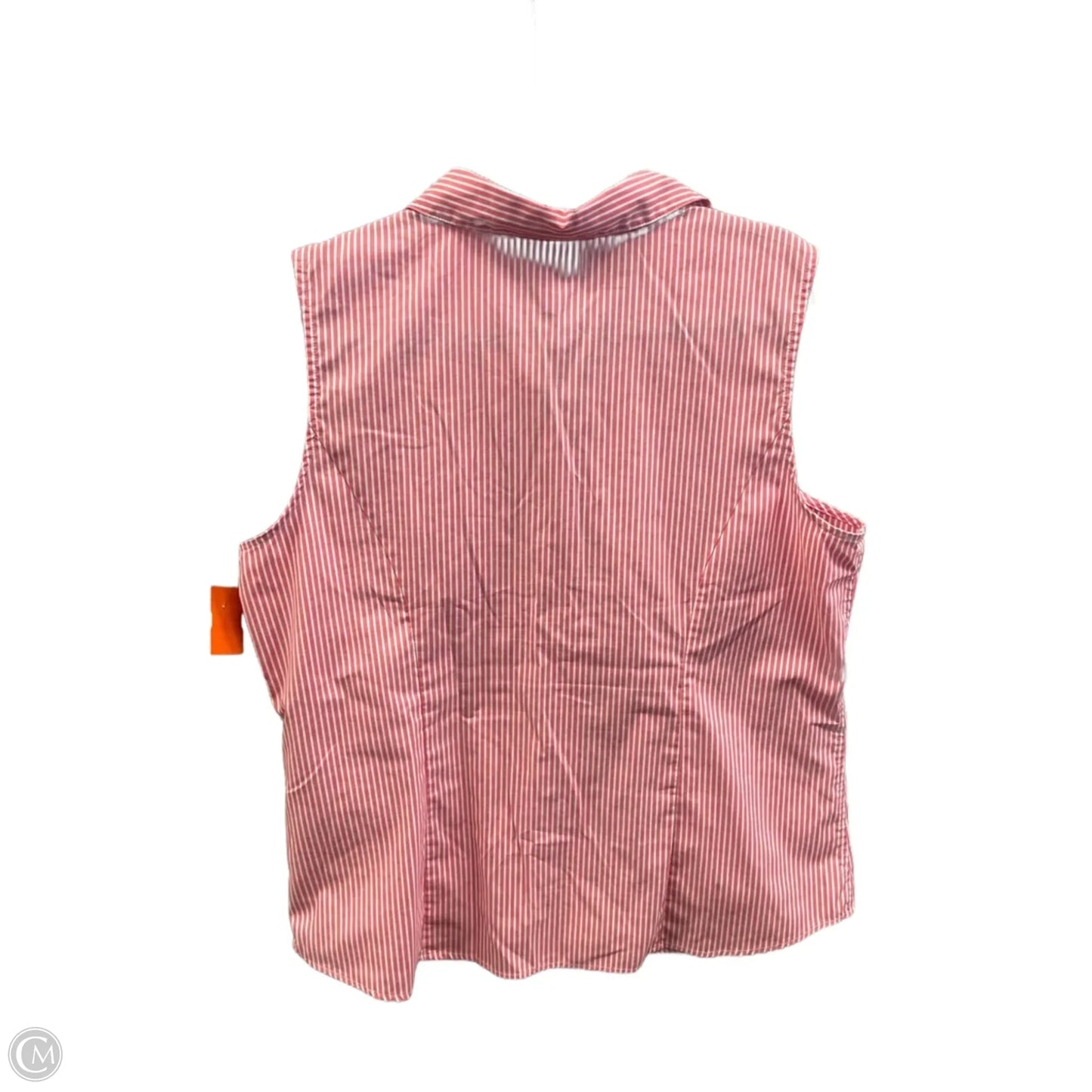Top Sleeveless By Christopher And Banks In Pink & White, Size: Xl