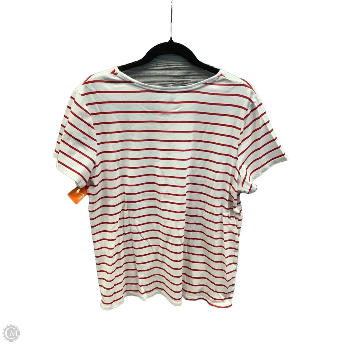 Top Short Sleeve By Croft And Barrow In Red & White, Size: Xl