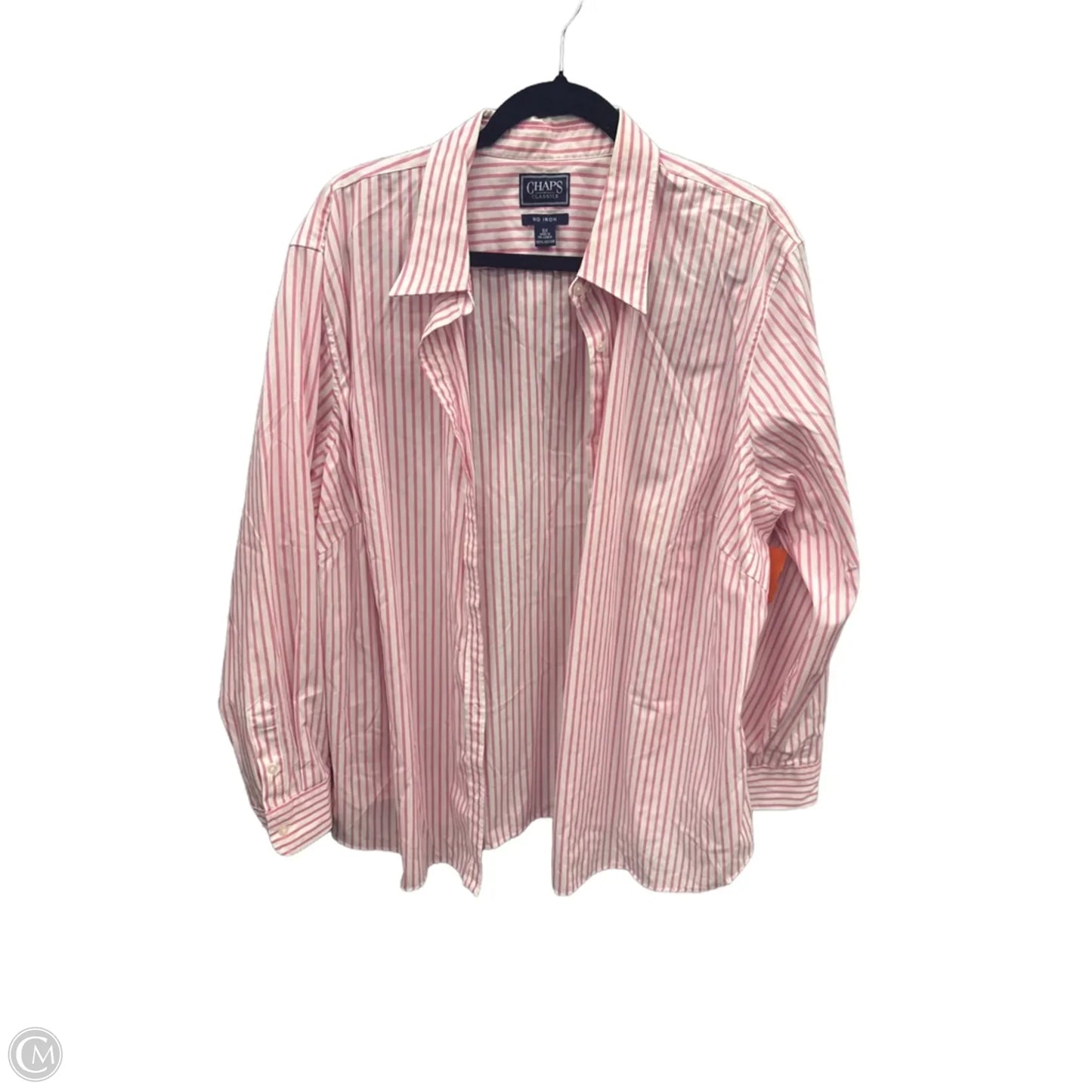 Top Long Sleeve By Chaps In Striped Pattern, Size: 3x