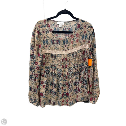 Top Long Sleeve By Vintage America In Brown, Size: Xl