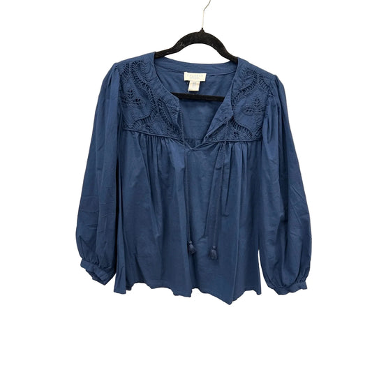 Top Long Sleeve By Calypso St Barth In Blue, Size: 1x