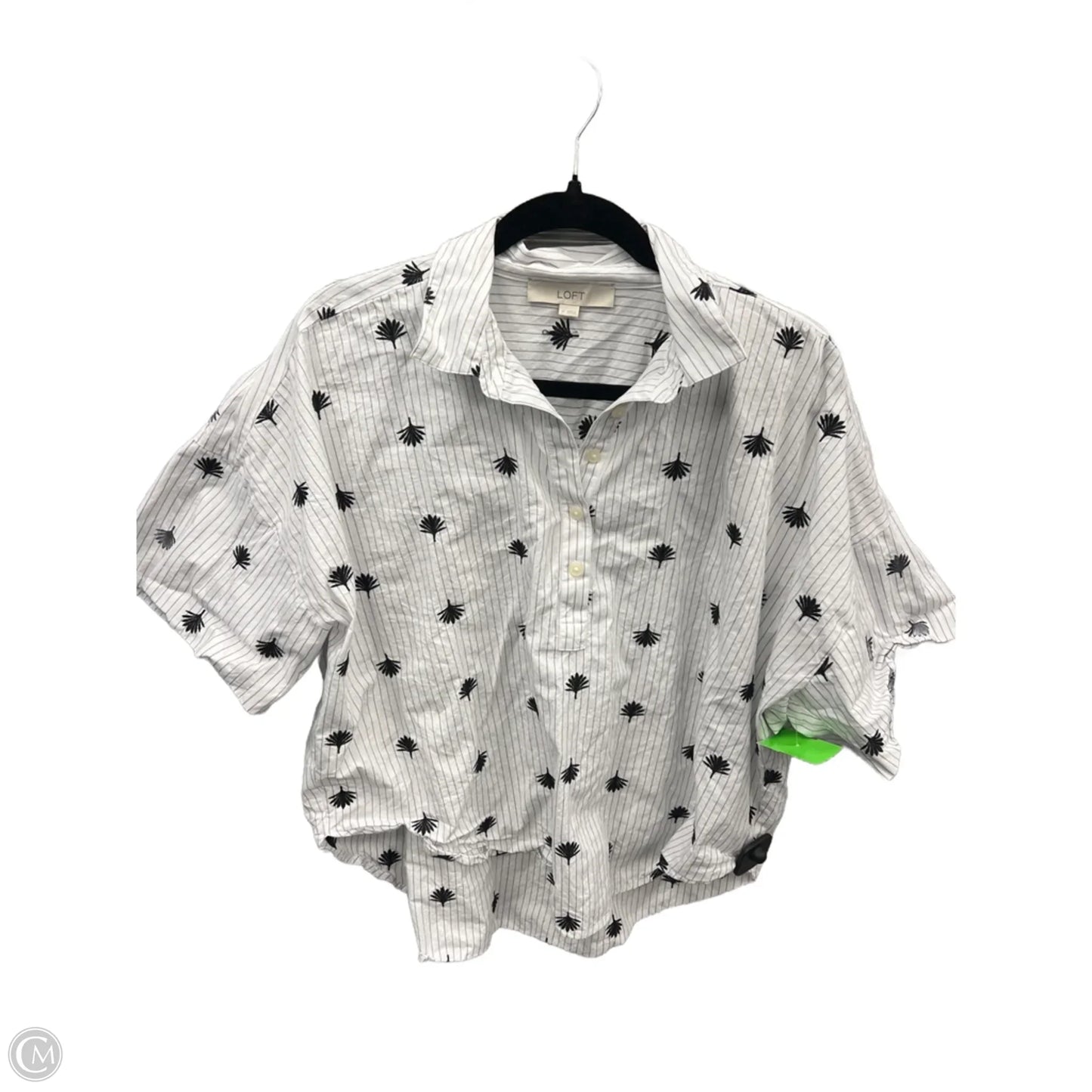 Top Short Sleeve By Loft In Black & White, Size: M