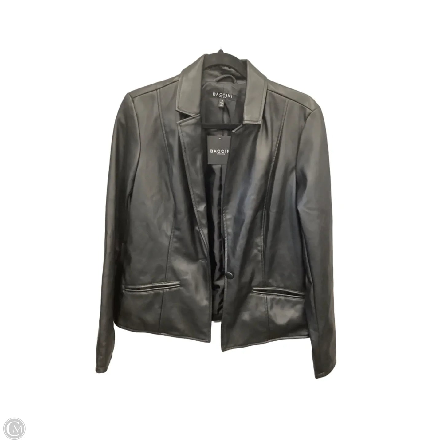 Jacket Leather By Baccini In Black, Size: M