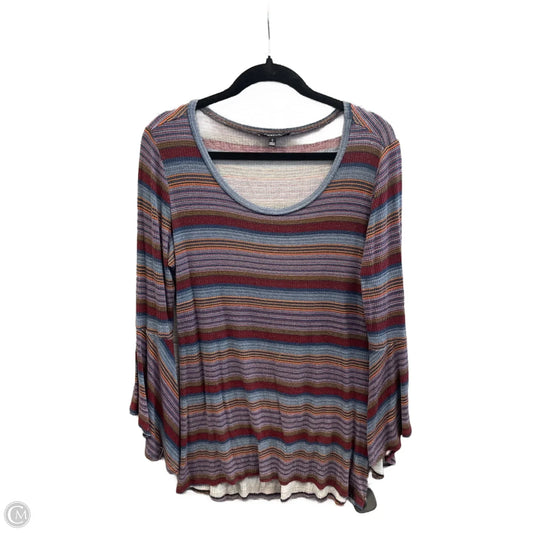 Tunic Long Sleeve By Relativity In Striped Pattern, Size: S