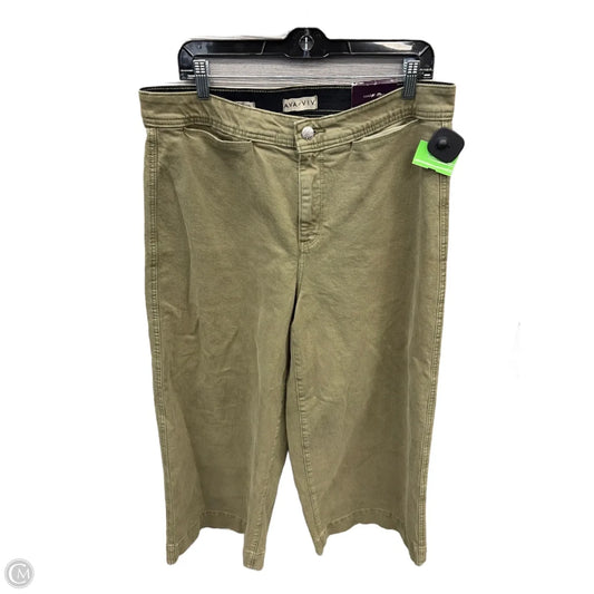 Jeans Wide Leg By Ava & Viv In Green Denim, Size: 16