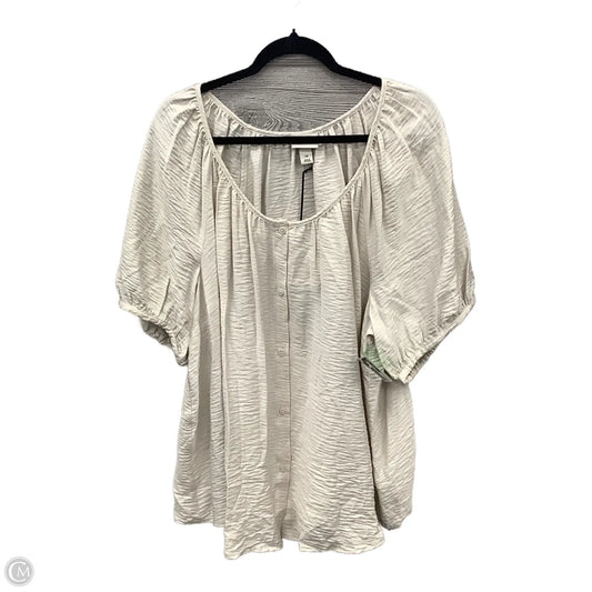 Top Short Sleeve By Ava & Viv In Cream, Size: 2x